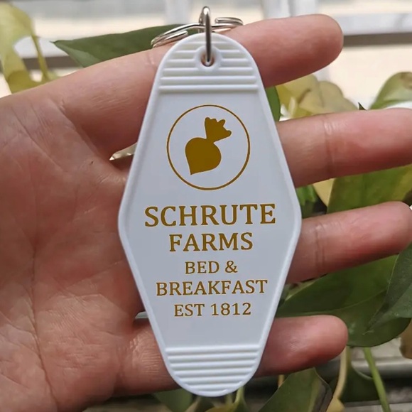 Dwight Schrute Keychain From The Office - 1.4 Inch White Character Keychain - Balanced Co.